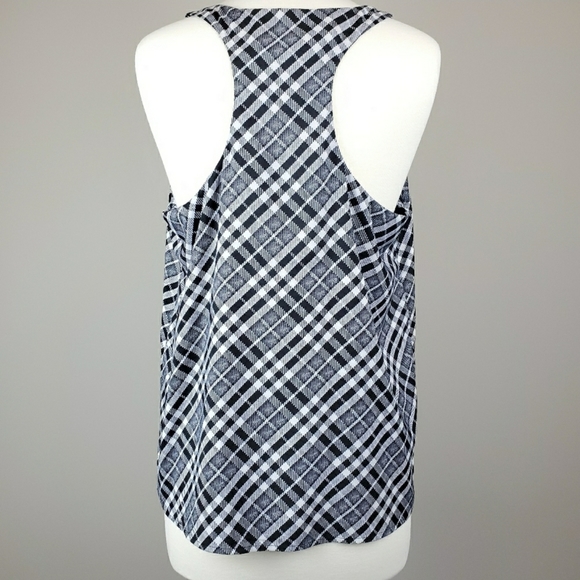Express Black & White Plaid Sleeveless Top - Picture 2 of 5